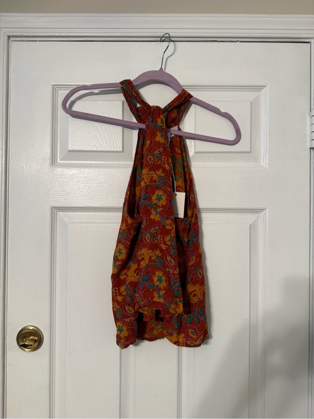 Floral Halter Blouse in Rust
